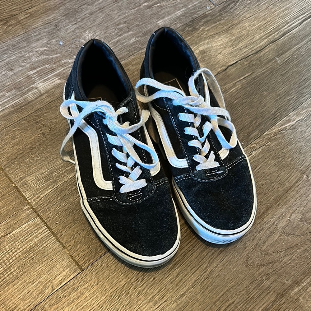 Vans Classic Black and White Lace-Up Shoes